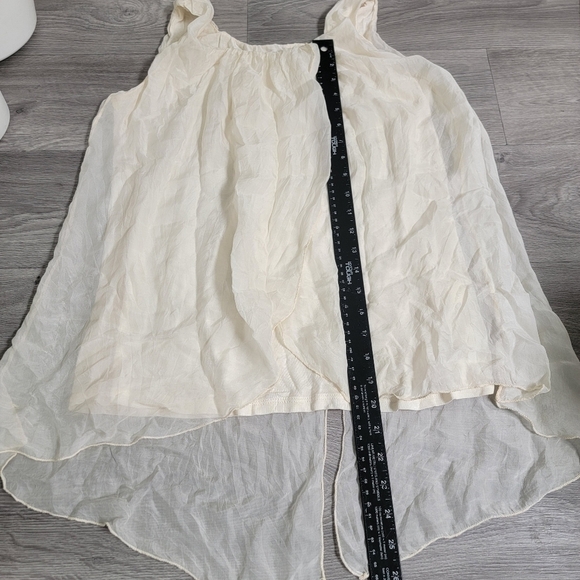 Bella Umbra Cream Tank Top Silk Asymetrical Size S Lightweight‎ Breezy Waterfall - Picture 3 of 12